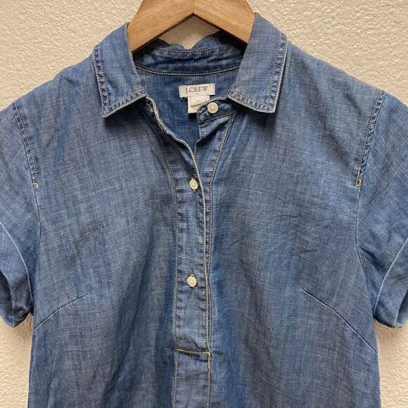 J. Crew Factory Chambray Popover Top XS - Picture 5 of 6